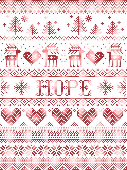 christmas wrapping paper with word hope